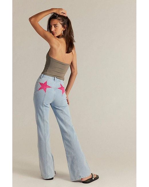 Free People Multicolor Firecracker Flare Jeans