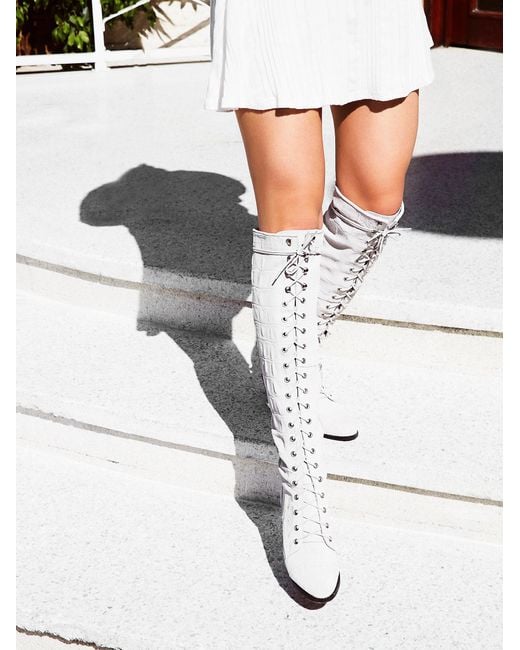 Free People White Joe Lace Up Boot