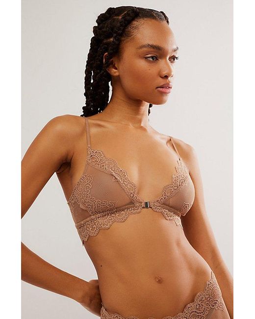 Only Hearts Brown So Fine Sheer Lace Bralette