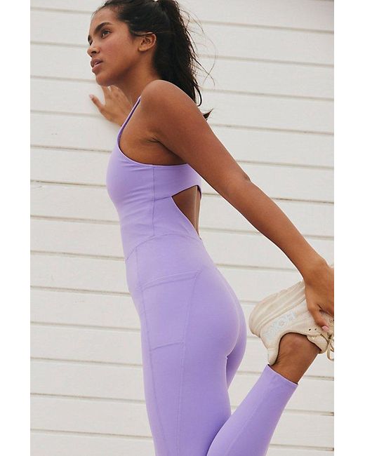 Free People Purple Never Better High Neck One Piece