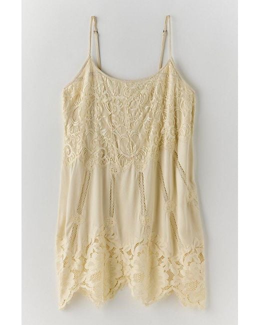 Free People Natural Sweet Heirloom Mini Slip Dress
