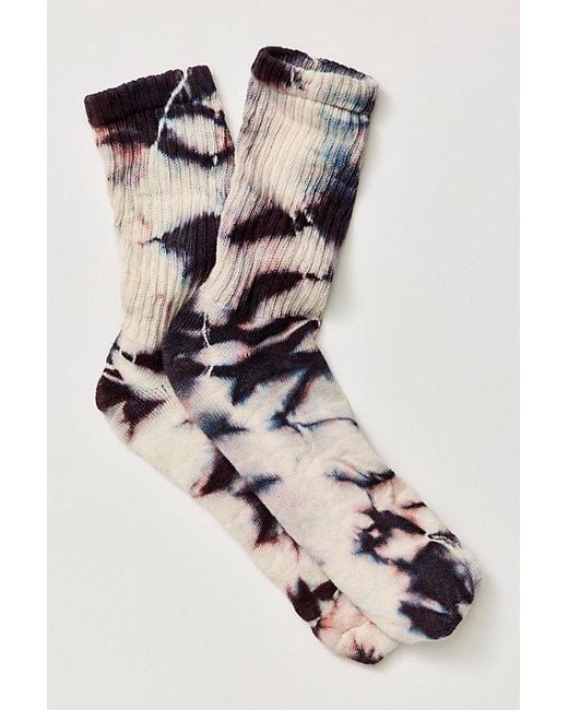 American Trench Pink Natural Tie-Dyed Socks By
