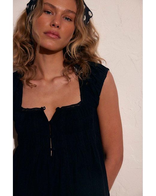 out from under nina babydoll mini dress Free People Nina Babydoll Cotton-Linen Mini Dress in Pink