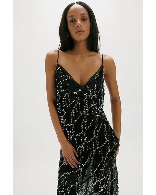 Third Form Black Refract Bias Maxi Dress