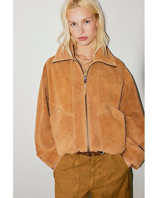 Free People Brown We The Free Desert Moon Suede Jacket
