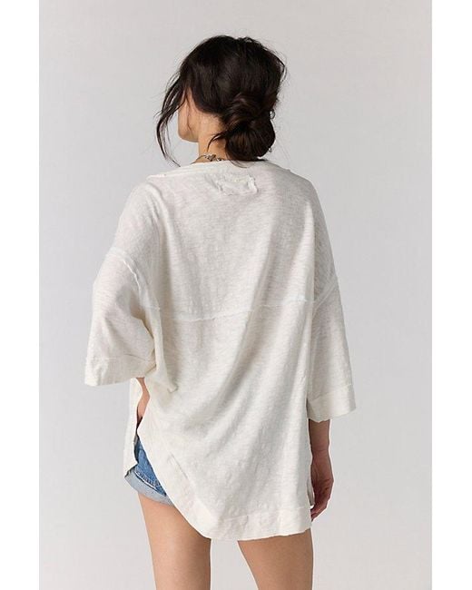Free People White Untouched Gem Tee