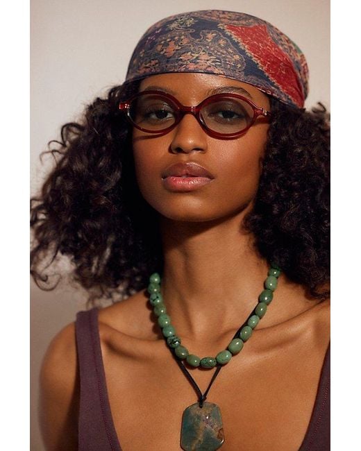 Free People Brown Oh Hello Rounded Oval Sunglasses