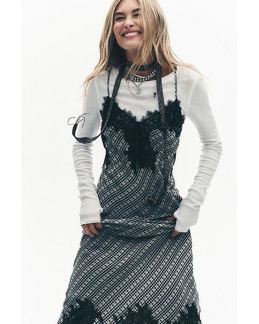 Free People Gray Tinsley Long Sleeve Top