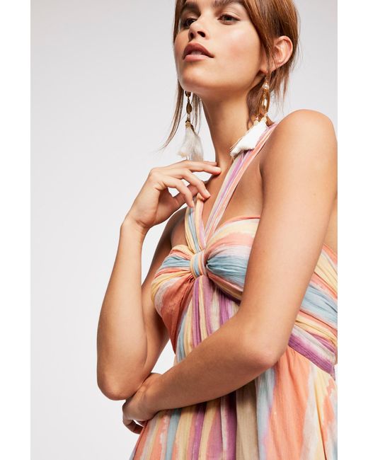 Cotton Tropical Sunrise Maxi Dress | Lyst