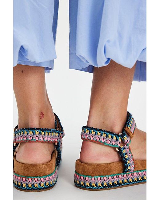 FP Vegan Collection Blue Isla Crochet Sandals By