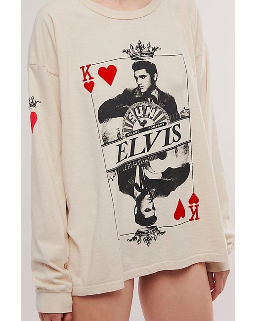 Daydreamer Natural Sun Records X Elvis King Tee At Free People In Dirty White, Size: Medium