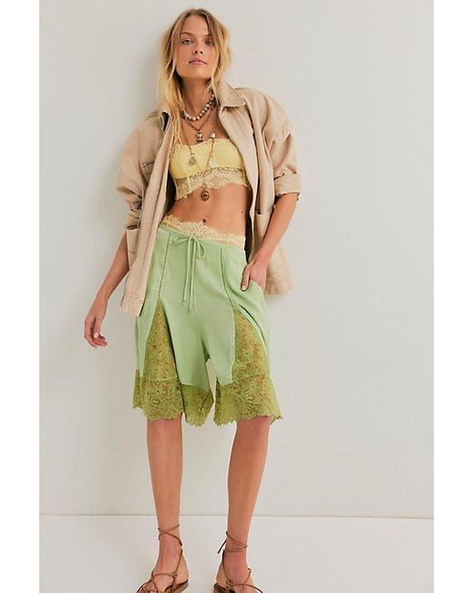 Free People Green Made You Look Shorts