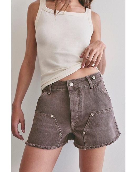 Free People Brown We The Free Paxton Utility Shorts