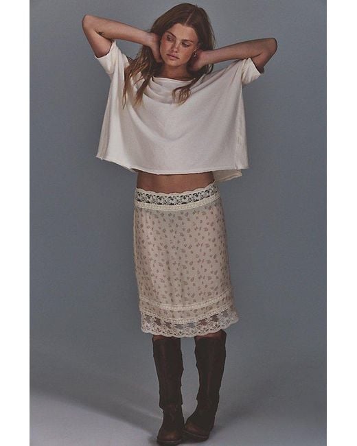 Free People Natural Rex Oversized Cotton Tee