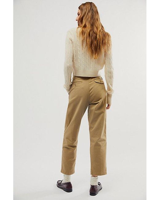 Dockers Natural Original Khaki High Pleated Trousers At Free People In New British Khaki, Size: 26