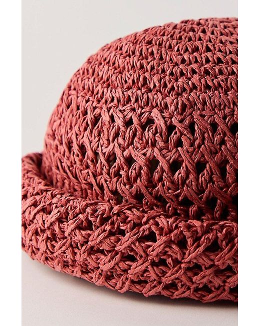 Free People Red Sailor Straw Hat