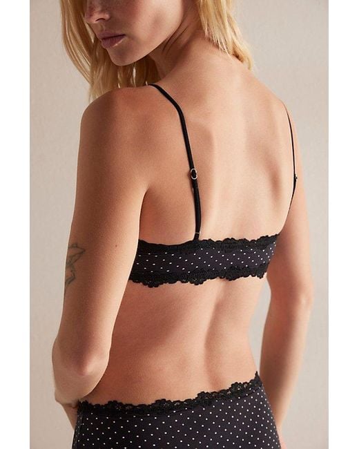 Intimately By Free People Black Charlie Lace Microfiber V-Neck Bralette By