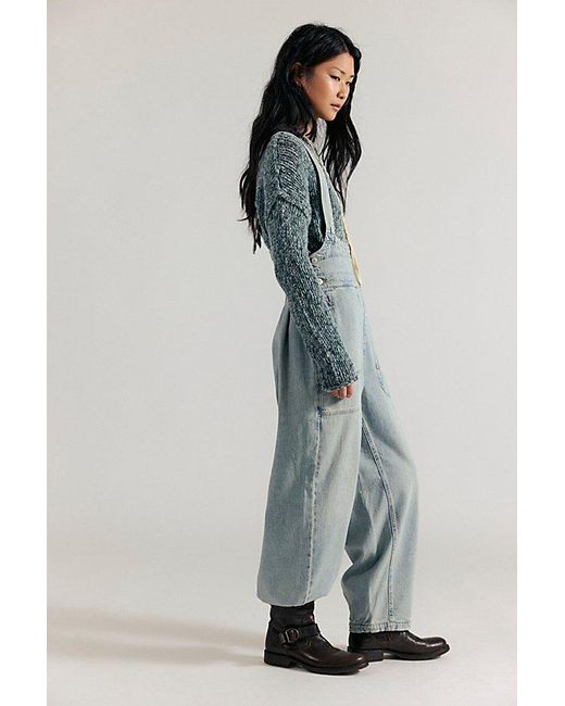 Free People Blue Felix Denim Dungarees