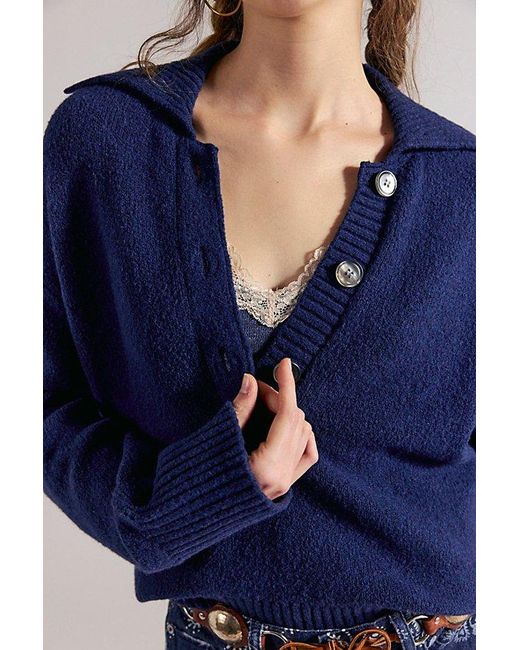 Free People Blue Trading Up Polo