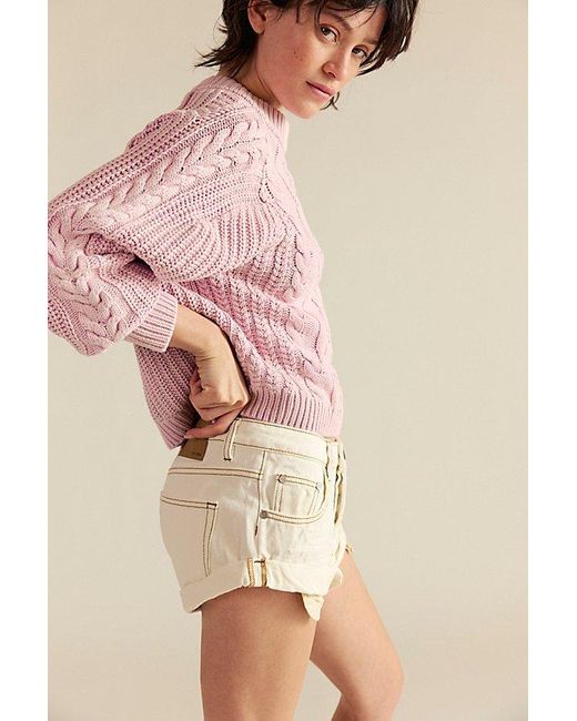 One Teaspoon Pink Oneteapsoon Bandits Low-Waist Denim Shorts By
