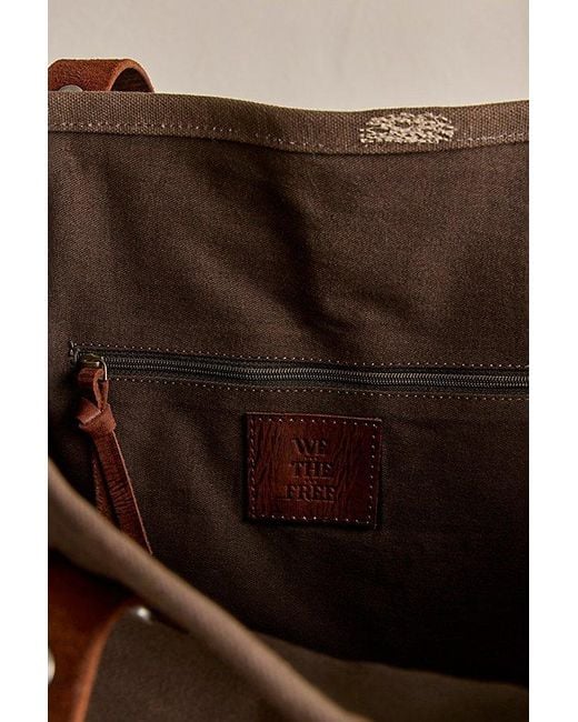 Free People Brown Preston Canvas Bag