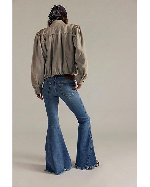 Free People Blue Emre Low-Rise Flare Jeans