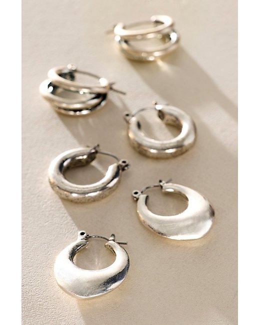 Free People Natural Everyday Hoops, Set Of 3