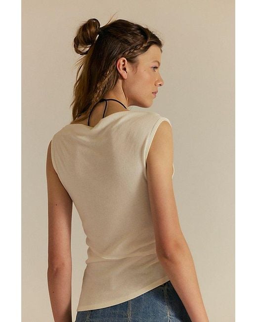 Free People Natural Lola Asymmetrical Hem Tank Top