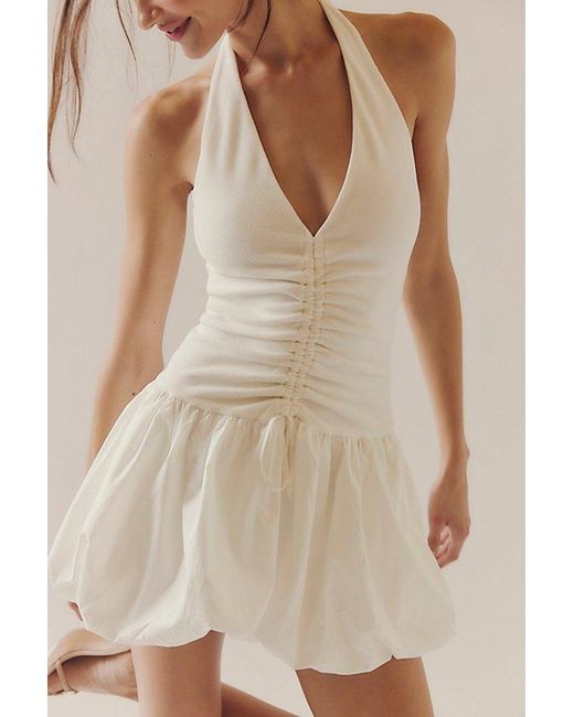 Bec & Bridge Natural Freya Bubble Mini Dress