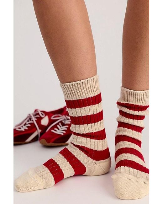 Thunders Love Red Nautical Turn Socks