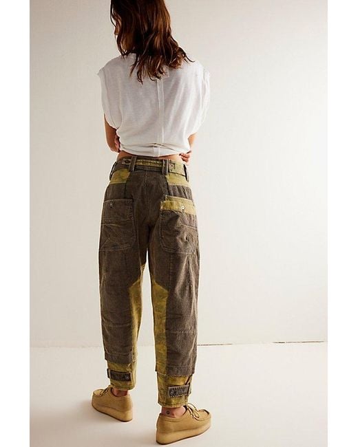 Free People White We The Free Rhodes Patched Utility Pants