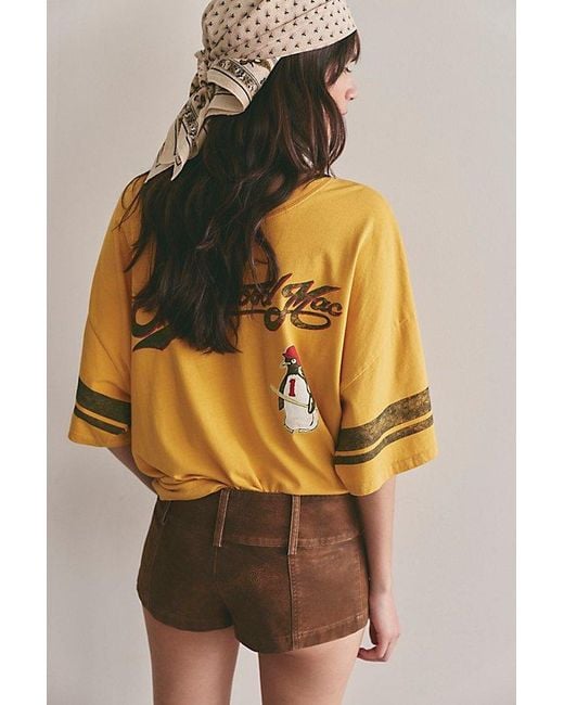 Free People Yellow Ana Suede Micro Shorts