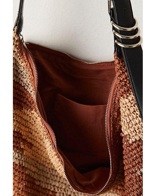 Free People Brown Santorini Straw Tote Bag