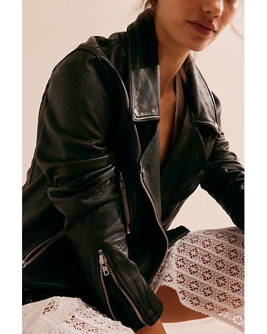 Free People Natural We The Free Jealousy Leather Moto Jacket