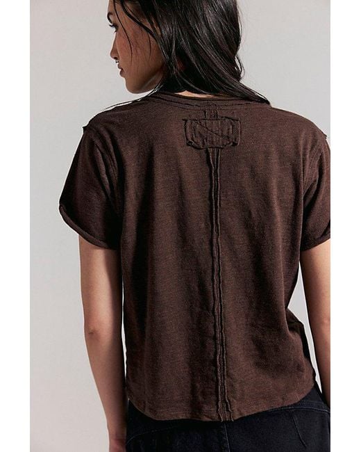 Free People Brown Take 2 Tee