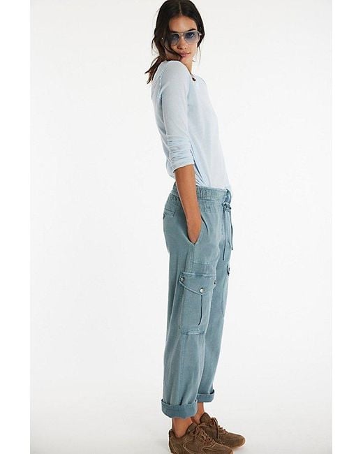 Free People Blue We The Free Park Ave Pull-On Cargo Pants