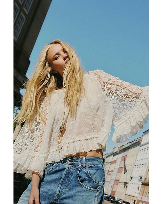 Free People Gray Carly Cape Top