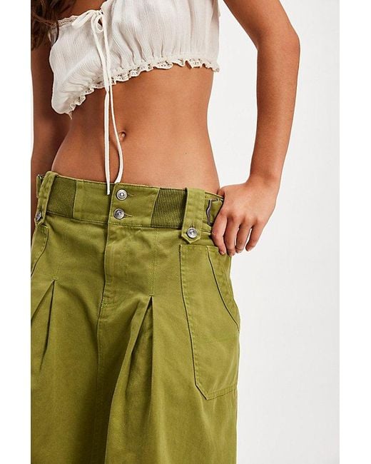 Free People Green Sunday Sweetheart Midi Skirt