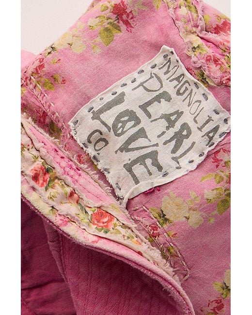 Free People Pink Magnolia Pearl Floral Viv Elle Top Hat
