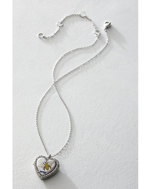 Free People Gray Be Mine Locket Necklace