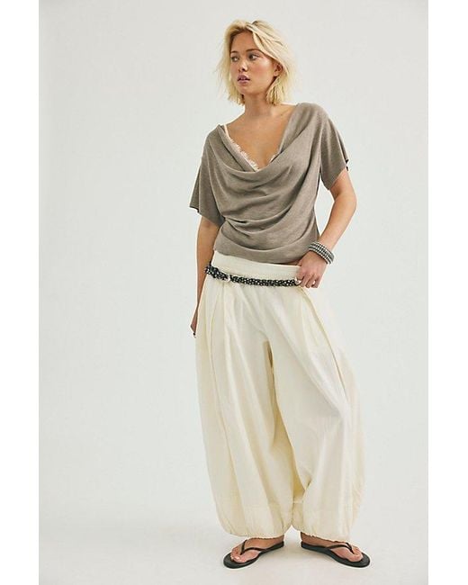Free People Natural Waterfall Cowl-Neck Top