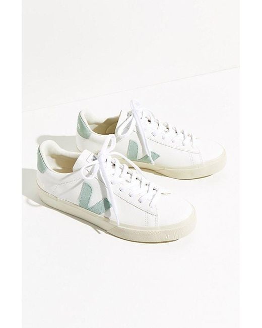 Veja Green Campo Sneakers At Free People In Extra White/matcha, Size: Eu 36
