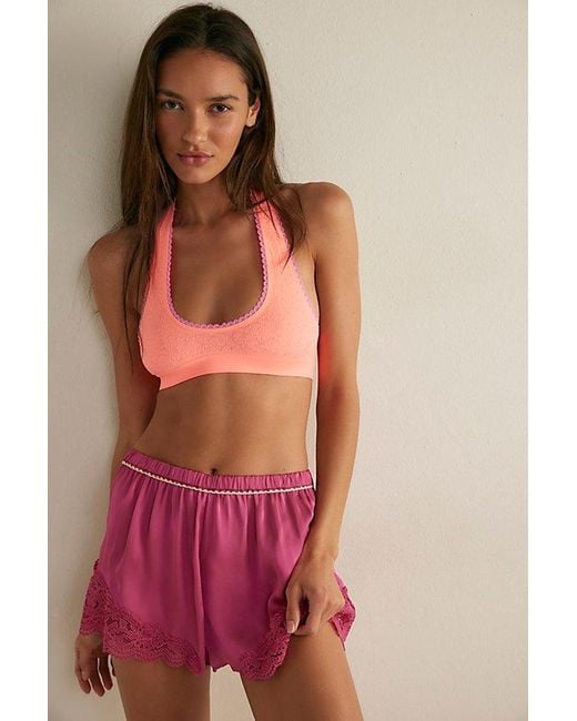Intimately By Free People Brown Sweet Point Seamless Halter Bralette By