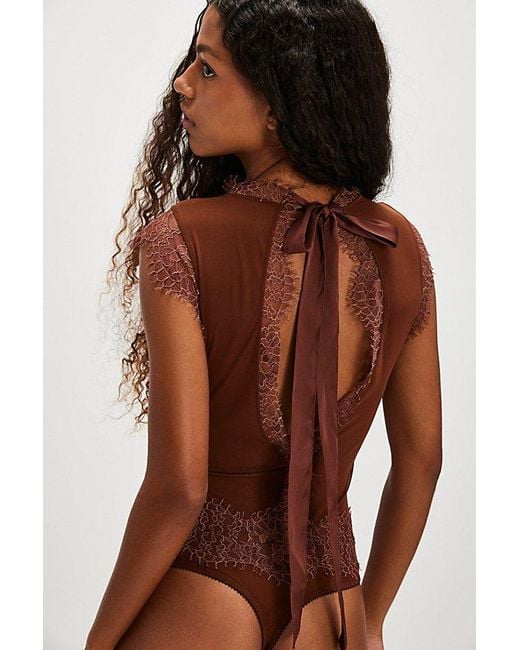 Intimately By Free People Brown Sweet Nothings Bodysuit