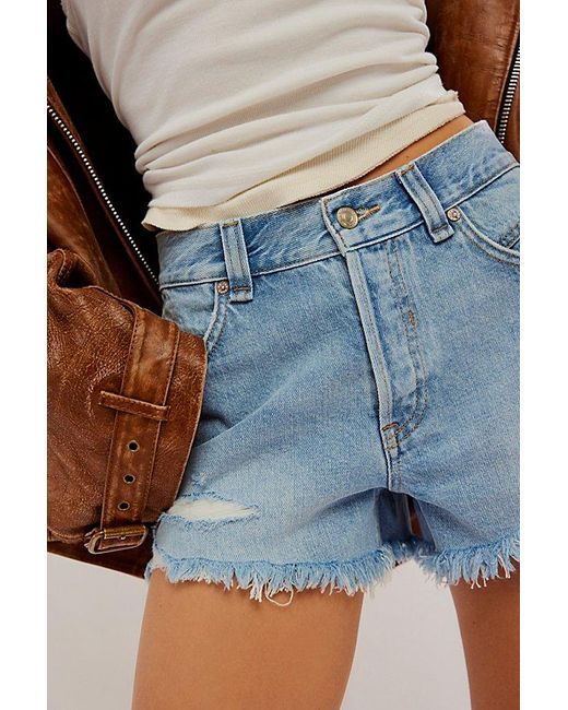 Free People Blue We The Free Now Or Never Denim Shorts