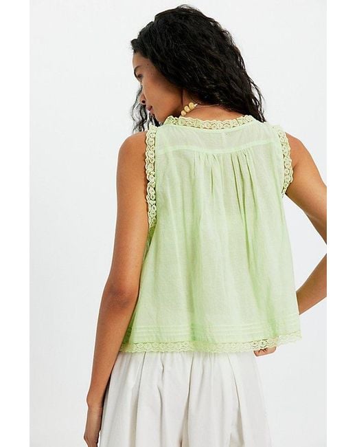 Free People Green Forevermore Tank Top