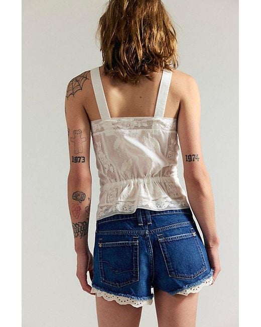 Free People Blue Cali Lace Shorties