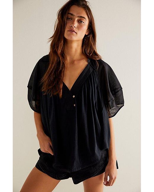 Free People Black We The Free Sunray Babydoll Top