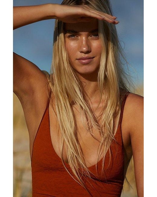 Free People Brown Free-est Amber One-piece Swimsuit