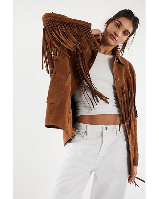 Stand Studio Brown Estee Fringe Jacket